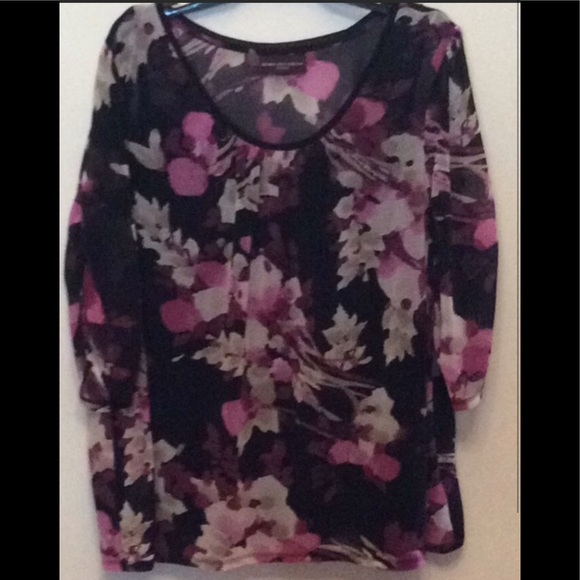 Dana Buchman Fancy Floral Blouse w Cami - Picture 4 of 5